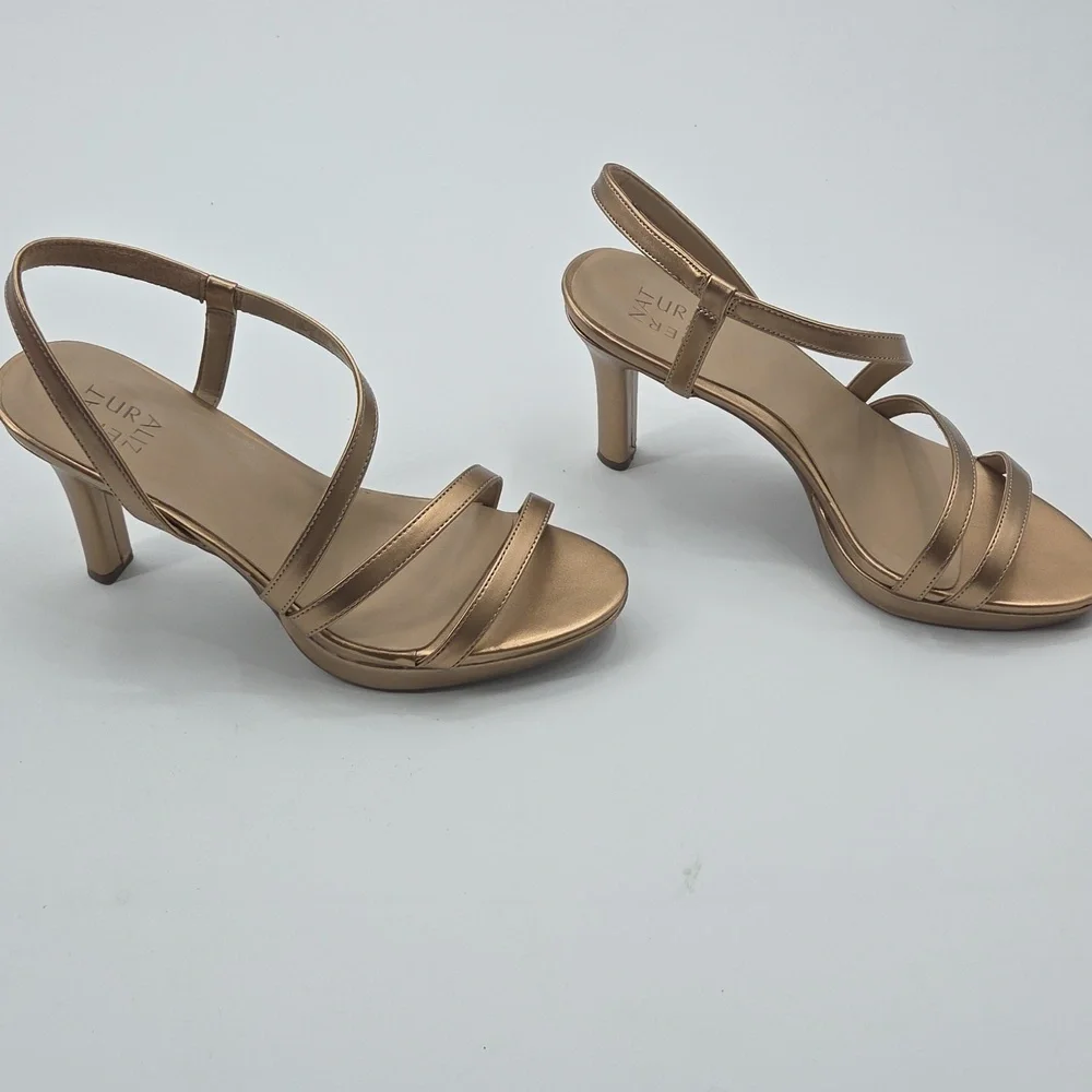 Elegant Naturalizer Bronze Strappy Heels - Picture 11 of 16